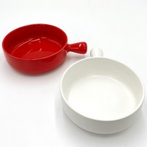 티온스 도자기 손잡이 앞접시 2종 세트 T40, 화이트, 레드, 1세트