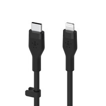 벨킨 플렉스 USB C-라이트닝 아이폰 고속 충전 케이블 CAA009bt1M, 1m, 블랙
