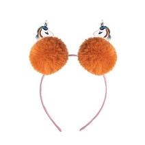 레인보우 유니콘 파티 머리띠, 브라운, 1개