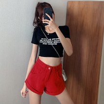 안다로미 여성용 비밀의화원 데님 숏팬츠