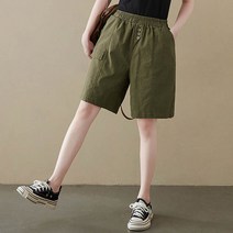 앤드스타일 여성용 포단추 절개 5부 면 반바지 260773