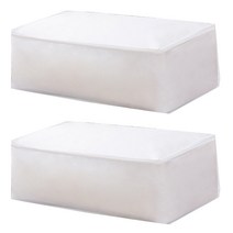 반투명 방수포 옷 이불 리빙박스 정리함, 2개