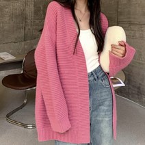 피어니스트 여성용 오버핏 니트 가디건
