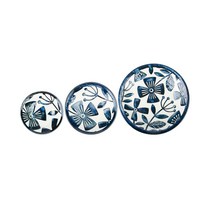 아이카 블루 플라워 원 쿠프 접시 3종 세트, 1세트, 1호 + 2호 + 3호