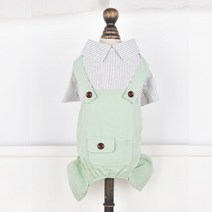 더플로우 반려동물 나도 입을래요 귀엽고 시원한 멜빵 바지, 그린