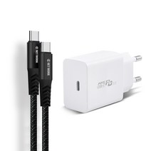디씨네트워크 삼성 갤럭시 호환 PD PPS C타입 초고속 충전기 어댑터 25W + USB C to C PD Gan 고속 충전 케이블 100W 1.2m, 화이트(충전기), 블랙(케이블), 1세트