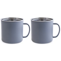 디유 상상앤드 2중 스텐 보온보냉 예쁜 까페 머그잔 300ml, 그레이, 2개