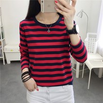 여성용 MA 마린 스트라이프 빅사이즈 티셔츠