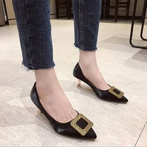 하이럭셔리 샤인 스틸레토 스퀘어 쥬얼리 펌프스 6.5cm