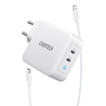 초텍 PD 100W GaN 듀얼 C타입 충전기+100w 케이블 Pro PD6008, 화이트, 1세트