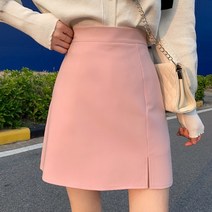 언헤브 단색 A라인 미니 스커트