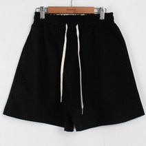 빼빼 여성용 스트링 밴딩 패치포켓 3부 이지 면바지