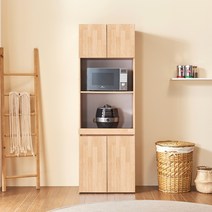 슬로우 600 키큰 렌지대 주방수납장 방문설치, 우드