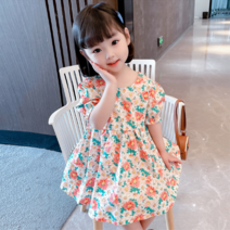 오렌지다몸 여아용 백X트임 큰꽃 작은꽃 원피스