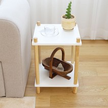 숲속애 사각 원목 협탁, 화이트