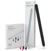 신지모루 애플펜슬 2세대 슬림 실리콘 커버 + 실리콘 펜촉 커버 보호캡 4종 x 2p 세트, 블랙(커버), 1세트