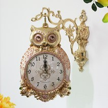 재복부엉이 금도금 주물 양면시계 HSC-702, 골드핑크