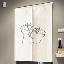 루비코코 패브릭 라인 일러스트 가리개 커튼 봉집형
