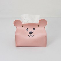 모모 인테리어 디자인 곰돌이 휴지케이스 냅킨 스토리지, 핑크