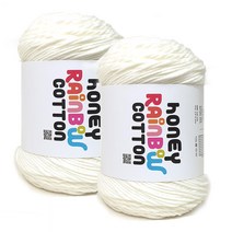 니뜨 허니 레인보우 코튼 뜨개실 2p + 도안, 301 아이보리