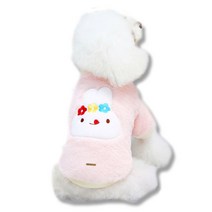 딩동펫 반려동물 극세사 토끼 티셔츠, 핑크