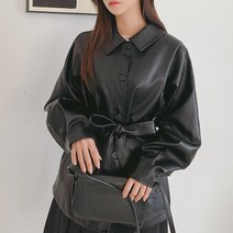 로미스토리 여성용 벨트 가죽 점퍼 세트