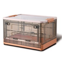 마켓플랜 투명 접이식 오픈 리빙박스, 오렌지, 1개