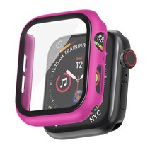 이츠라이프 9H 강화유리 풀커버 케이스, 핫핑크