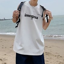 남성용 블랙101 데드로지 민소매 오버핏 나시 티셔츠 B234MF00268