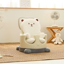 에시앙 유아용 범보 P의자 + 카트핸들 + 리드줄 + 플랫베어 베개 일체형 라이너 세트, 에곤뉴트럴(P의자), 메탈그레이(카트핸들), 곰곰이(플랫베어)