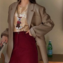 마켓A 여성용 포멀베이직 루즈핏 자켓