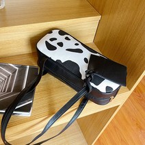 패턴 바게트백 미니백