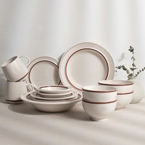 시라쿠스 메이플 2인 신혼 그릇 13p 세트, 1세트, 라인브라운, 8종