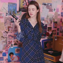 벰버 RUFFLE POINT CHECK WRAP ONEPIECE