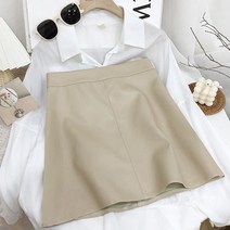 안다로미 프리프리 가죽 스커트