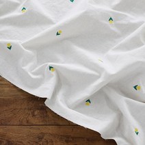 써니디자인 린넨자수원단 대폭 노랑튤립 a2940, 백아이보리, 1개
