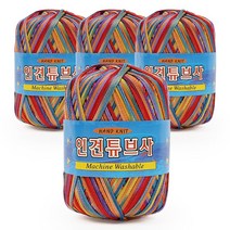 필립섬유 쎄비 인견 튜브사 뜨개실 90g x 4p, 620 무지개, 4개