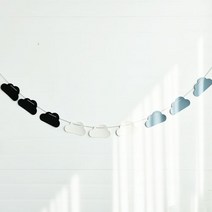 씨엠와이케이 구름패턴 가랜드 3종 x 3p 세트, 블랙, 화이트, 블루