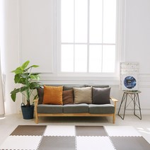 손할매 유아용 솔리드 층간소음방지 놀이방 퍼즐매트 2종 x 4p 세트 대형 60 x 60 x 1.2 cm, 1세트, 브라운, 아이보리
