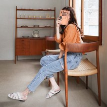 수비진 여성용 데미지 배기핏 청바지 SP7104