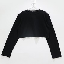 슈가펀 여성용 달리아 루즈핏 숄더패드 크롭 면 티셔츠
