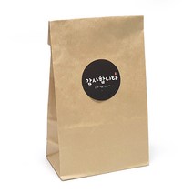 피크닉앤패키지 각대 봉투 크라프트지 100p + 감사 블랙 원형스티커 100p 세트, 혼합색상, 1개