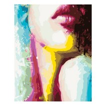 케이엠엘리 일체형 캔버스 액자 3D 원형 보석십자수 키트 40 x 50 cm, 핑크 립스틱, 1세트