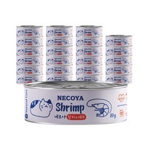 네츄럴코어 고양이 네코야 간식 캔 80g, 24개, 참치 앤 새우
