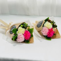러블리팜 비누꽃 쁘띠부케 카네이션 3송이 2p, 카네이션3송이, 믹스 핑크