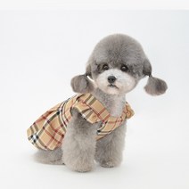 칠시 강아지 클래식 스커트 멜빵, 체크