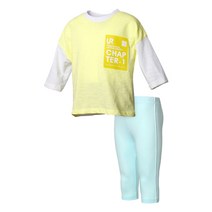 슬라브 티셔츠 인터록 레깅스 7부 세트