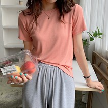 레몬소울 여성용 포포 데일리 컬러 크롭 반팔티