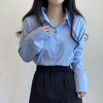 여성용 커푸스 베이직 긴팔 셔츠