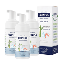 아딘폴 틀니 치아 교정기 마우스피스 리테이너 스플린트 세정제, 100ml, 3개